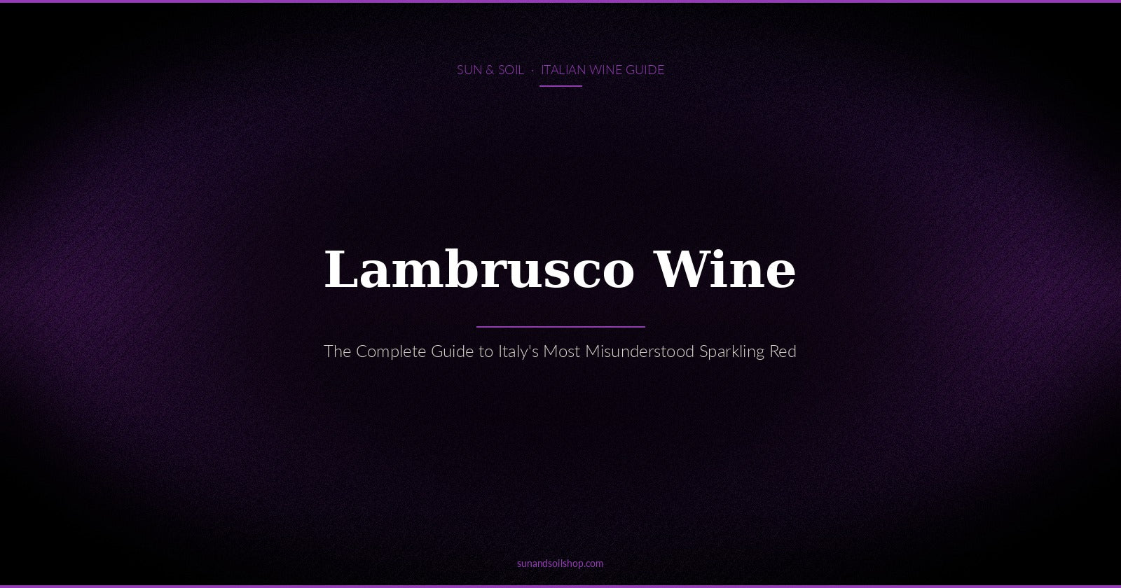 Lambrusco Wine: The Complete Guide to Italy's Most Misunderstood Sparkling Red
