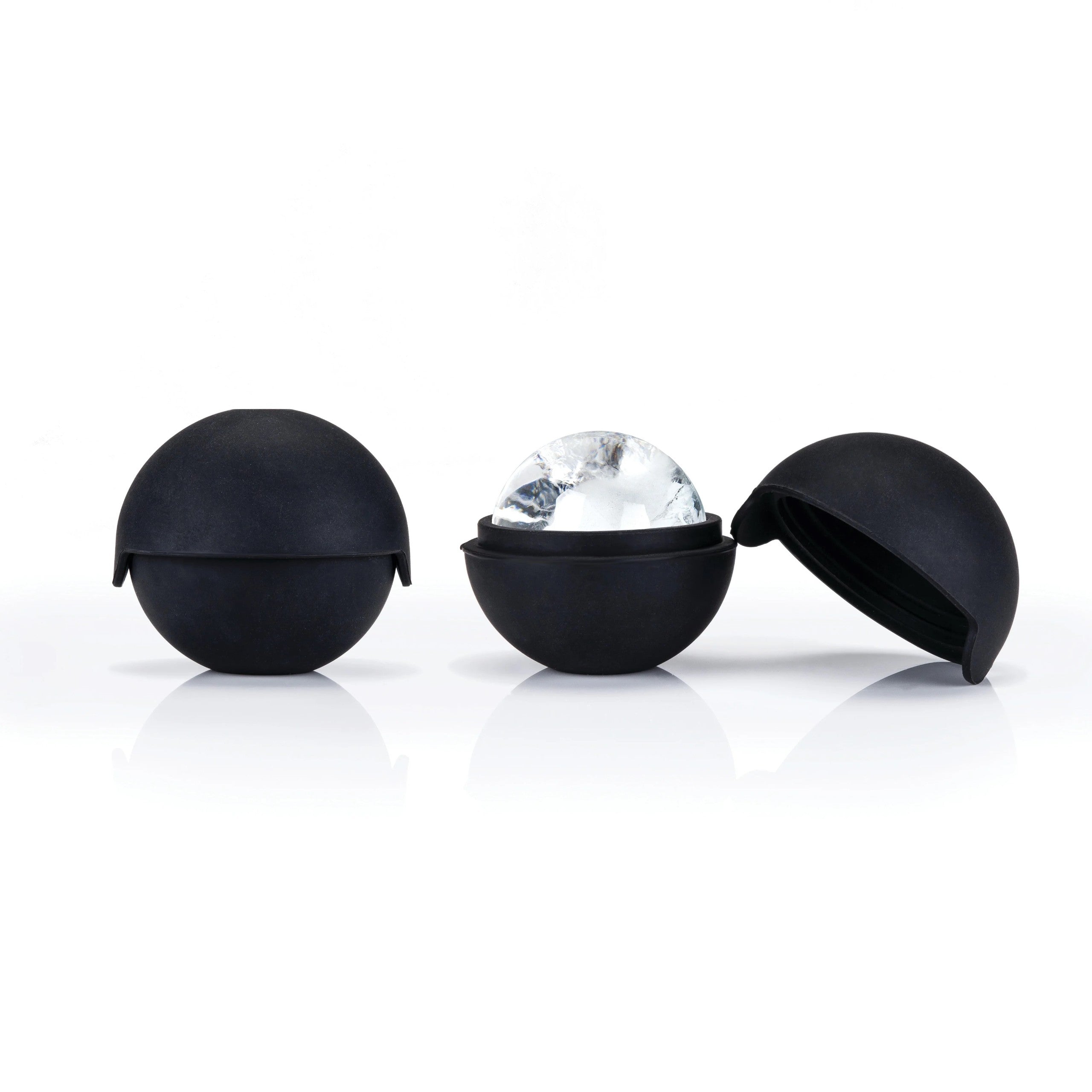Viski Ice Sphere Mold, 2 Inch Spheres, Black, Set of 4